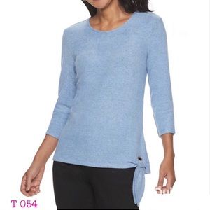 L - NWT Cathy Daniels Embellished Side-Tie Top